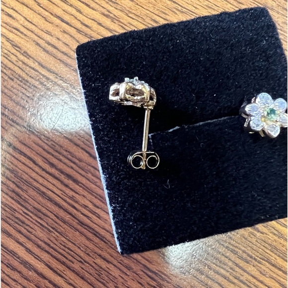 Diamond and Peridot earrings - Picture 4 of 4